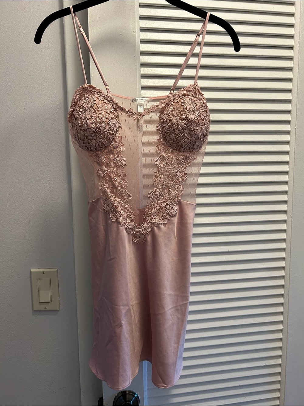 Flora Nikrooz Dusty Rose Lace Satin Chemise